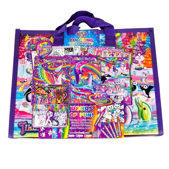 Lisa Frank Coloring & Activity Set w Fold Out Storage Case Puzzles 750 Stickers - Picture 7 of 10